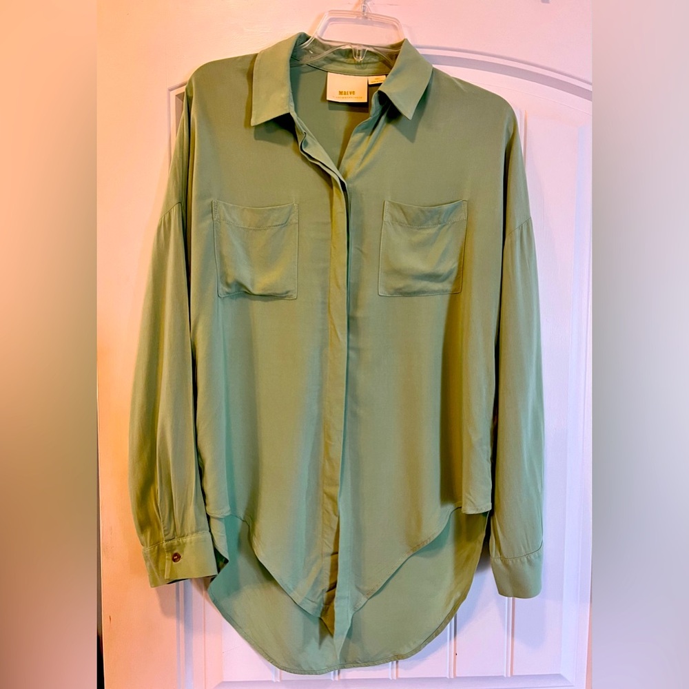 Maeve Anthropologie Tie Front Sandbridge Button Down Shirt Womens small